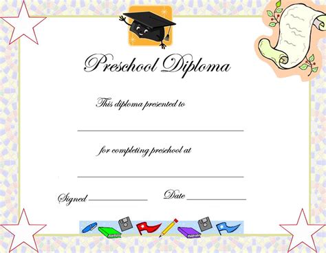 printable preschool graduation certificates planner template