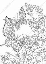 Coloring Butterfly Flower Printable Pages Toddlers Kindergarten Preschool Children sketch template