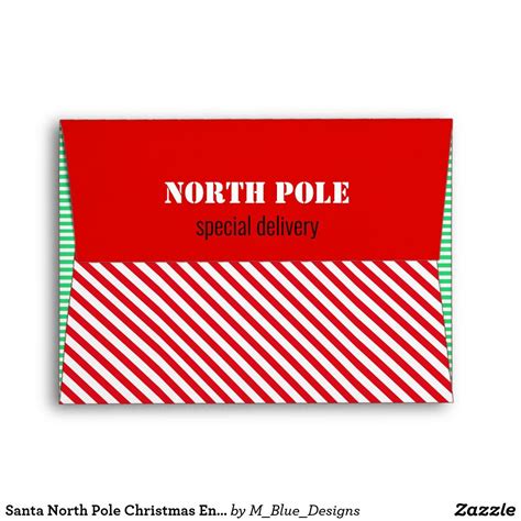 santa north pole christmas envelope  zazzle santa north pole