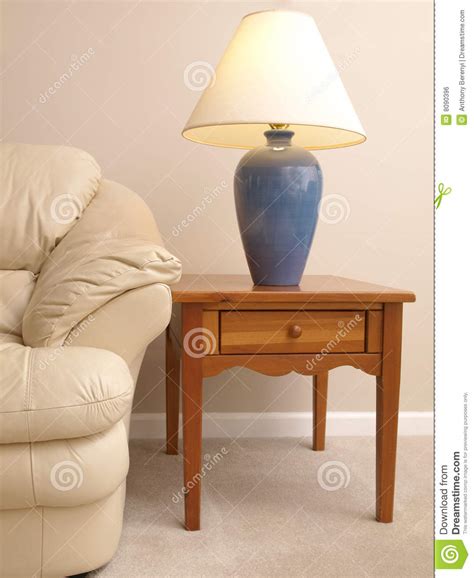leather sofa  lamp  full  table royalty  stock image