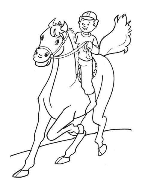enjoying horse riding coloring page   enjoying horse