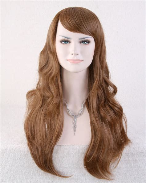 ohyes   arrival stunning beautiful long brown curly wave wig