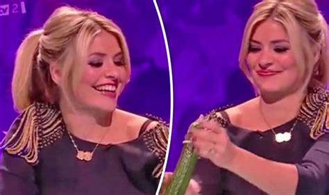 holly willoughby blushes in x rated clip as she fondles cucumber