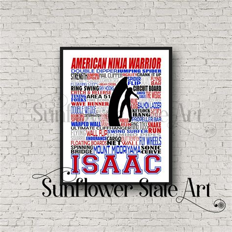 Personalized American Ninja Warrior Poster Typography American Ninja