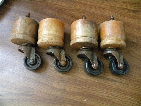 vintage wood furniture legs  caster wheels kerley