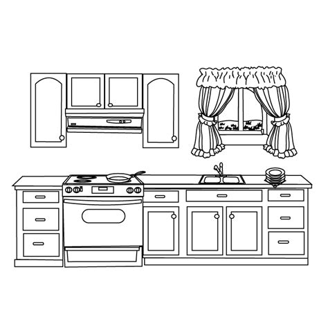 coloring pages kitchen