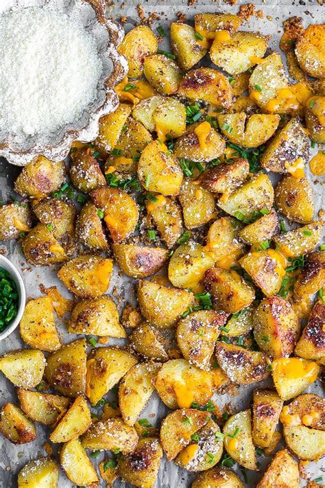 cheesy roasted potatoes easy side dish recipe