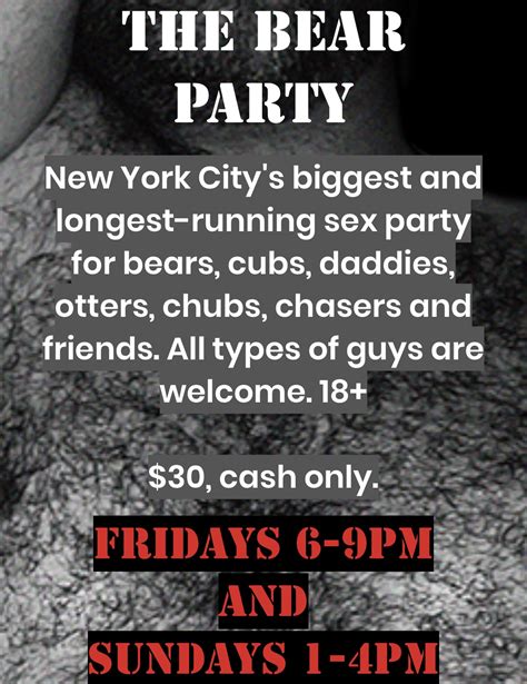 Friday March 17th – Nyc Gay Play Party The Bear Party Midtown 6pm