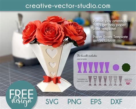 paper vase svg template creative vector studio