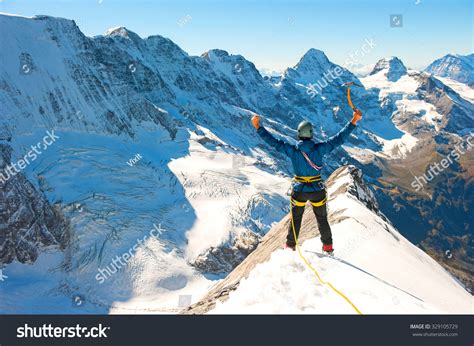 group  climbers reaching  summit nepal himalayas stock photo  shutterstock