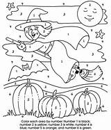 Halloween Number Color Coloring Pages Numbers Kids Worksheets Printable Printables Activities French Witch Worksheet Math Crafts Kindergarten Drawings Sheets Preschoolactivities sketch template