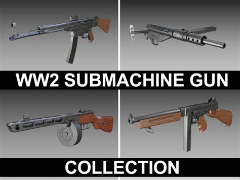 ww submachine guns collection  model obj ds fbx cd lwo lw lws
