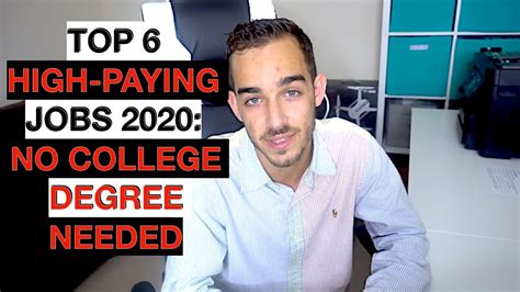 Top 6 High Paying Jobs You Can Get Without A College Degree Youtube