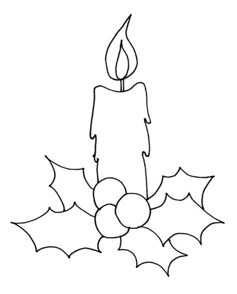 draw christmas candle coloring pages  print