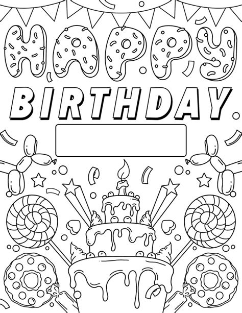 printable happy birthday coloring pages