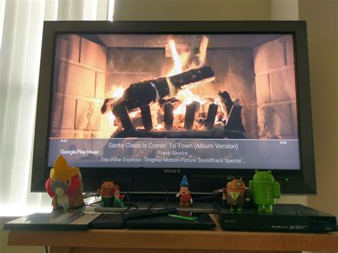 turn  song   yule log  google play musics chromecast fireplace visualizer android