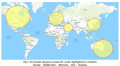 sri lankan diaspora   world highlighted  continent data