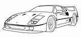 Car Super Ferrari Coloring Pages F40 Printable Kids sketch template