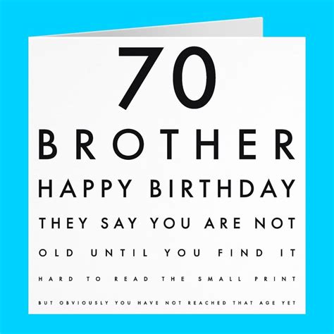 Brother 70th Humorous Birthday Card 70 Brother Happy