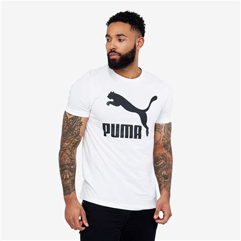 mens clothing puma classics logo tee puma white  shirts prodirect soccer