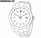 Rolex Draw Drawing Logo Dial Crown Date Ayvazyan Stepan Tutorials Clothing Posted Drawingforall sketch template