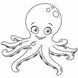 Octopus Coloring Pages Color Cute Sheet Printable Smiling sketch template