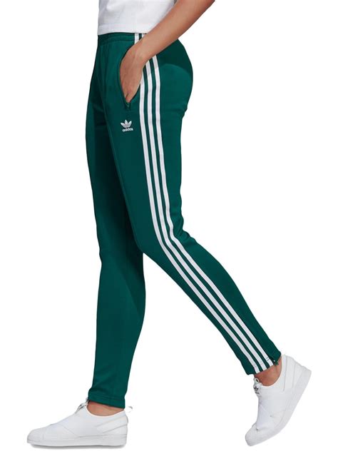 adidas adidas originals womens adicolor superstar fitness workout track pants green