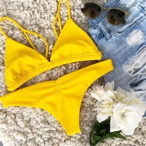 Yellow Sun Bikini Yellowbikini Canaryyellow