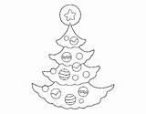 Tree Decorated Coloring Coloringcrew sketch template