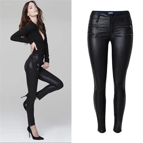 women leather pants skinny low waist casual pu pencil pants women pants