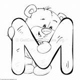 Coloring Bear Teddy Getcoloringpages Pages Alphabet Letter Sheets sketch template