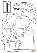 Letter Insect Coloring Pages Printable Preschool Supercoloring Dot Crafts sketch template
