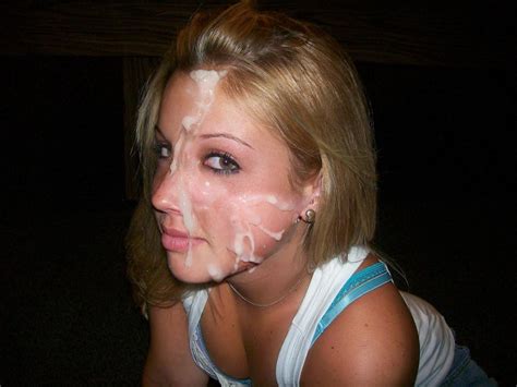 big load of cum on her face