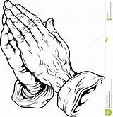 Praying Hands Outline Hand Drawing Cross Open Coloring Getdrawings sketch template