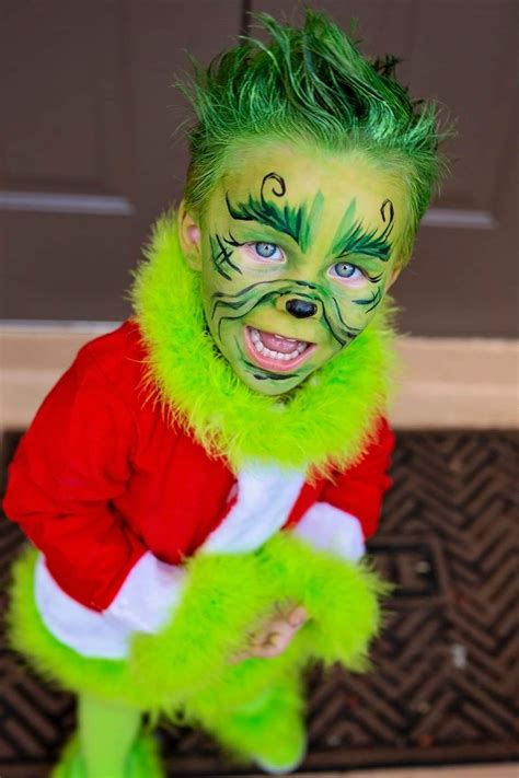 homemade grinch costume  face paint baby grinch costume grinch