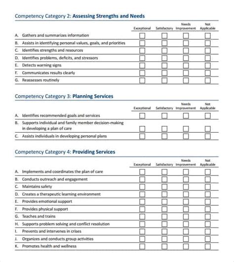 skills assessment templates word excel  formats