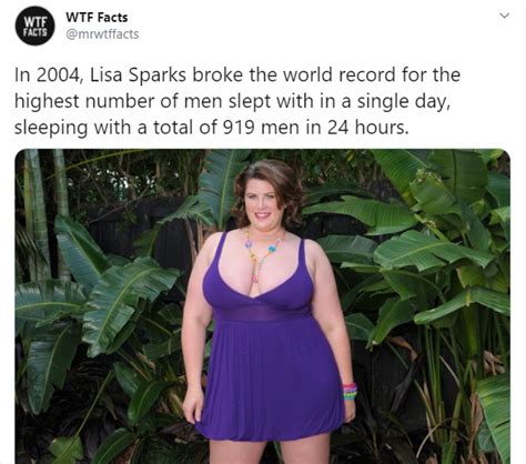lisa sparks she holds the world record for the highest number of men