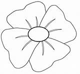 Poppy Template Drawing Clipart Clip Craft Remembrance sketch template