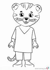 Tiger Daniel Coloring Pages Mom sketch template