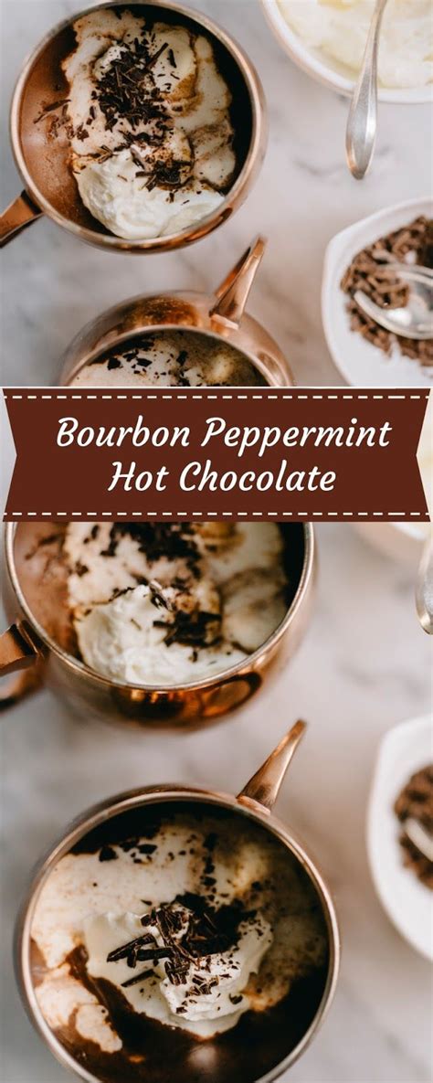 bourbon peppermint hot chocolate christmas drink
