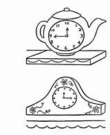 Clock Coloring Pages Clocks Drawing Cuckoo Antique Mantle Mantel Template Color Simple Time Sheets Activity Getdrawings Objects Kids Popular Back sketch template