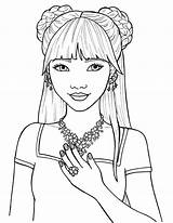 Coloring Makeup Pages Girl Face Girls Popular Pretty sketch template