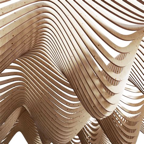 parametric wood ceiling  model turbosquid