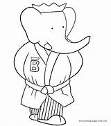 Coloring Pages Cartoon Babar Character Color Printable Kids Sheets Found sketch template