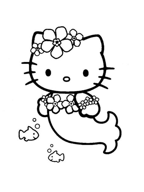 lovely  kitty mermaid coloring page  printable coloring