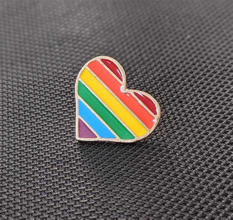 Rainbow Heart Pin Gay Pride Pin Rainbow Pins Love Lgbtq Etsy
