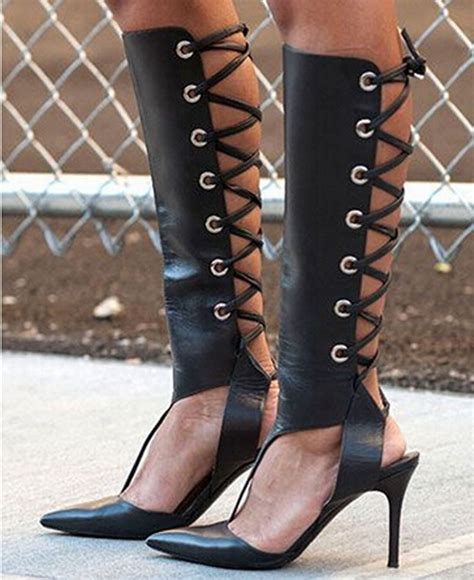 2015 new fashion pointed toe lace up cut outs gladiator sandal shoes