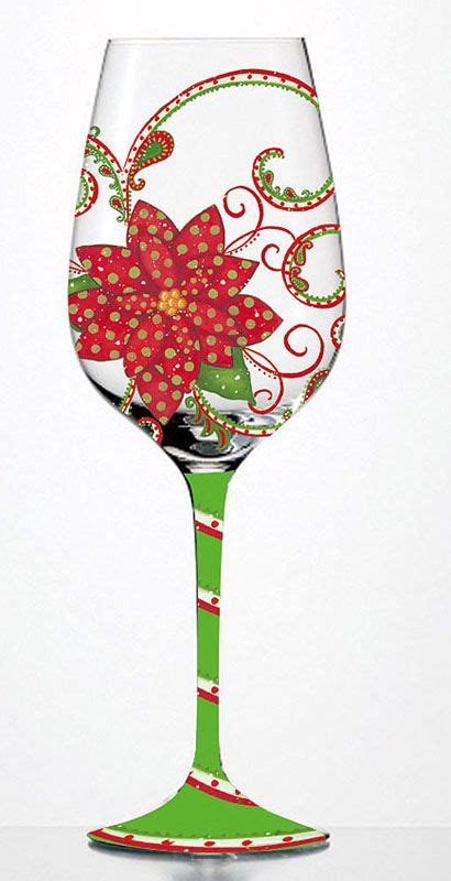 Christmas Art Ideas Painted Wine Glass Christmas Wine Glasses Wine