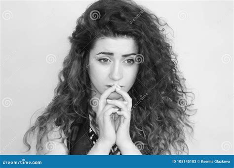beautiful girl curly haired girl stock image image of attractive