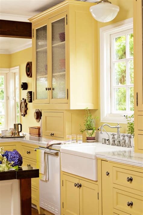 transform  kitchen   fresh coat  paint yellow kitchen cabinets kitchen cabinets